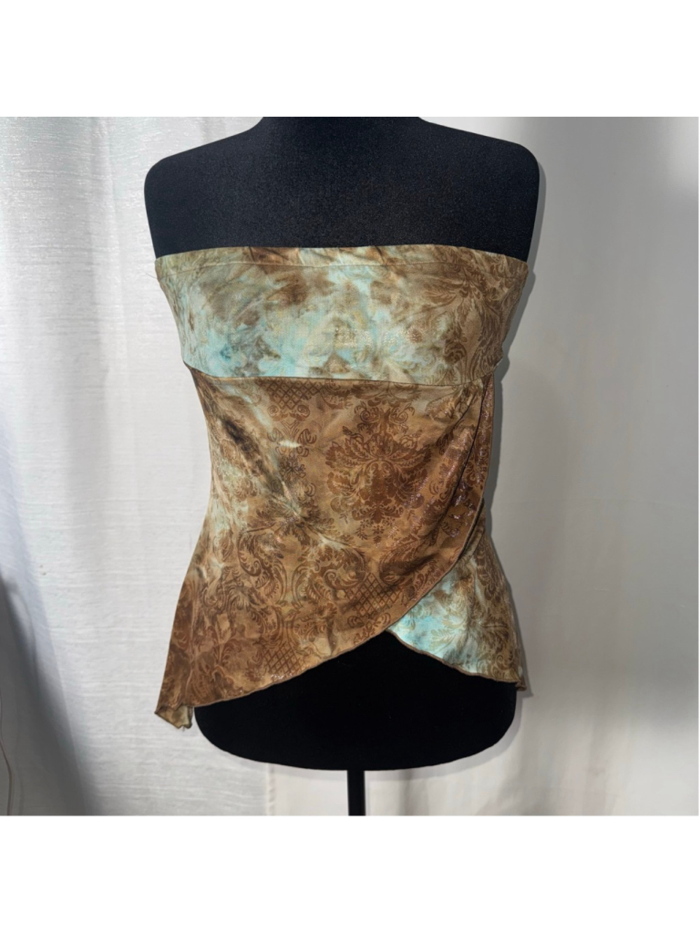 Vintage Poetry Tube top Paisley Tie dye witchy, fairy cottagecore L/XL??